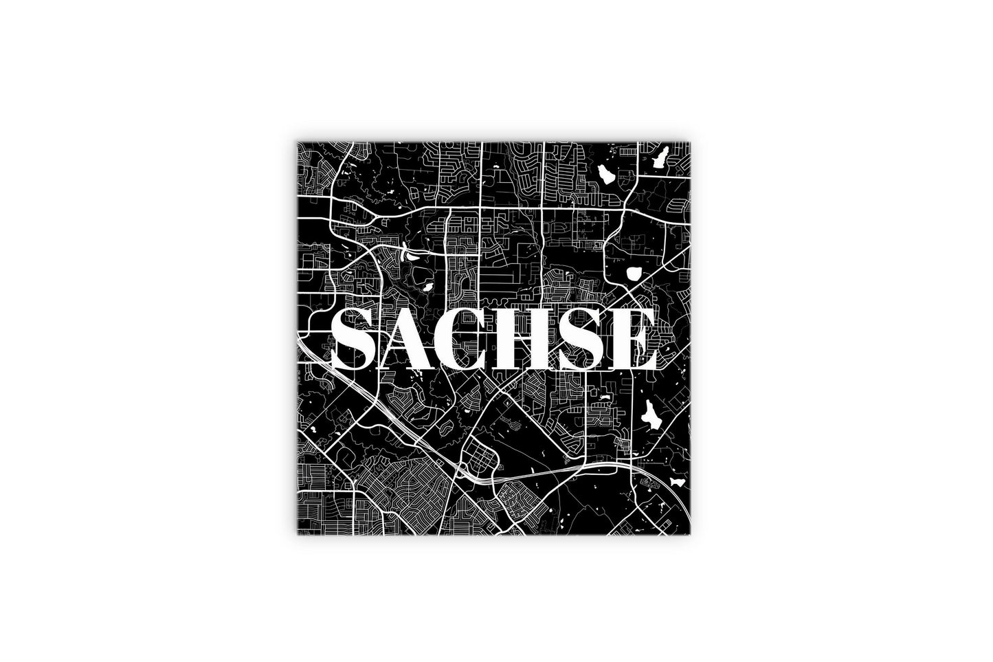 Minimalistic B&W Texas Sachse Map | Wood Sign | Eaches | Min 2