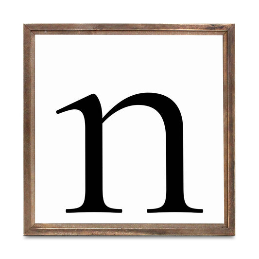 Minimalist Monogram N | Wood Sign | Eaches | Min 1