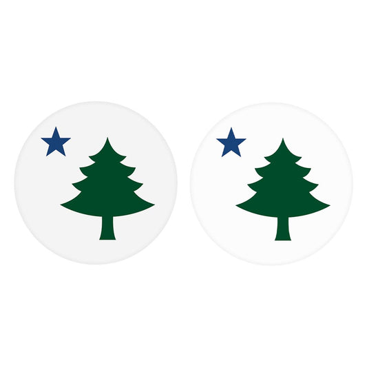 New England Star And Tree | Absorbent Car Coasters | Set of 2 | Min 4