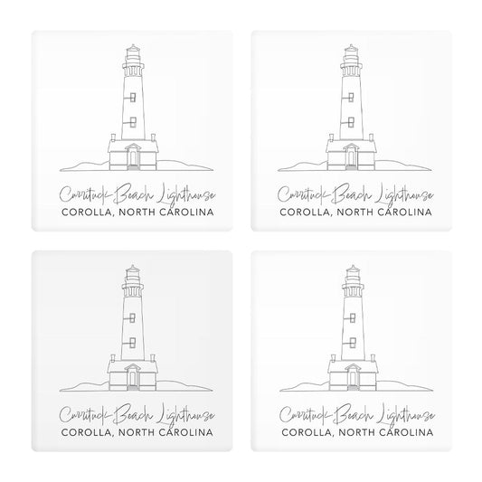 Currituck Beach Lighthouse | Absorbent Coasters | Set of 4 | Min 2