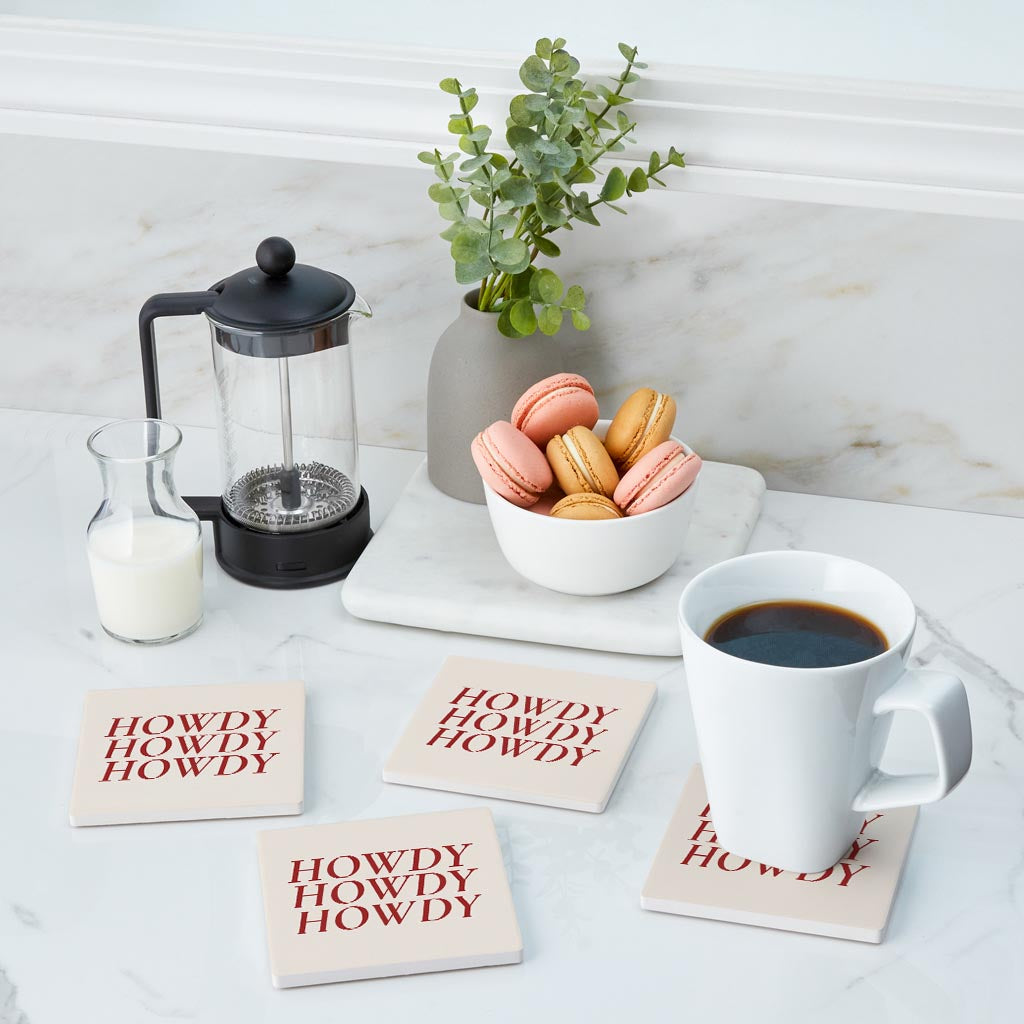 Modern Minimalist Texas Howdy | Absorbent Coasters | Set of 4 | Min 2