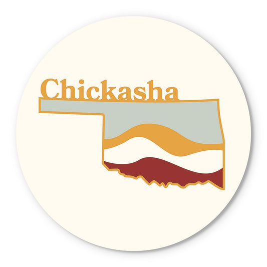 Modern Minimalist Oklahoma State Chickasha | Wood Sign | Eaches | Min 1