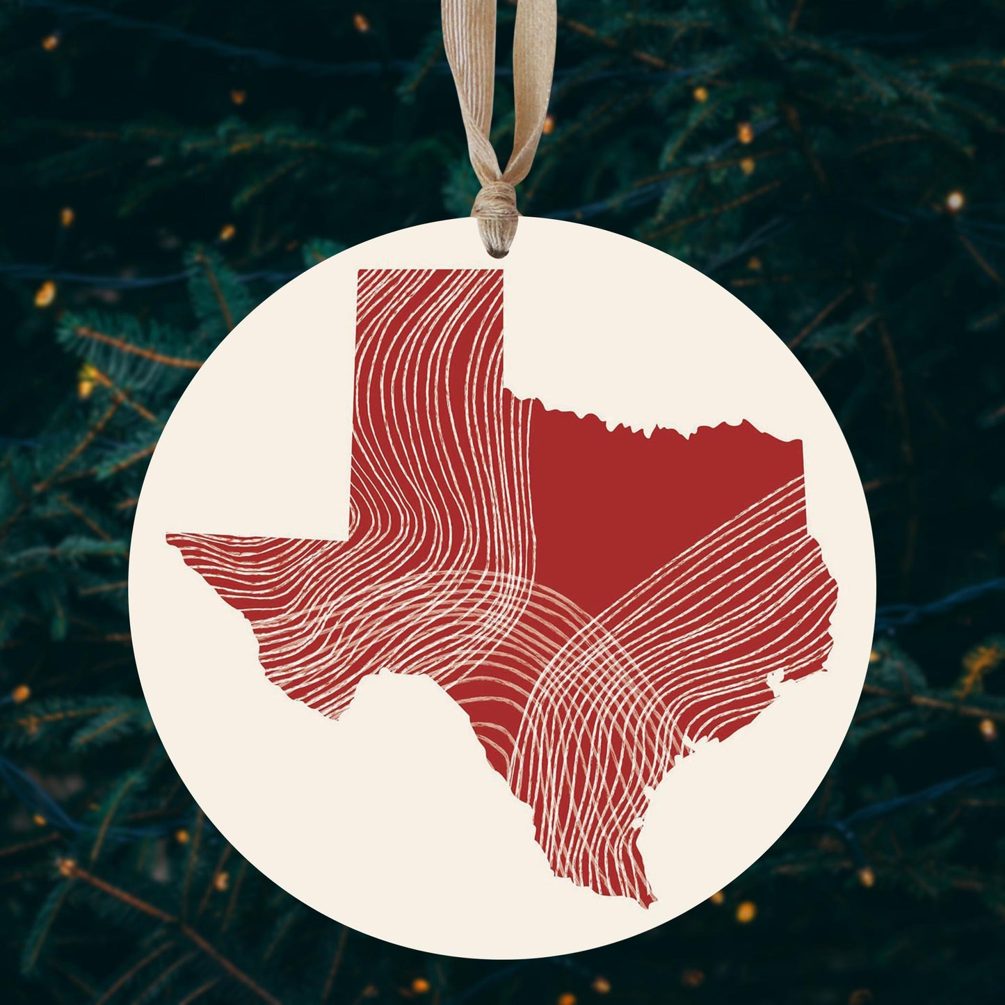 Modern Minimalist Texas Fluid Line State Shape | Wood Ornament | Eaches | Min 1