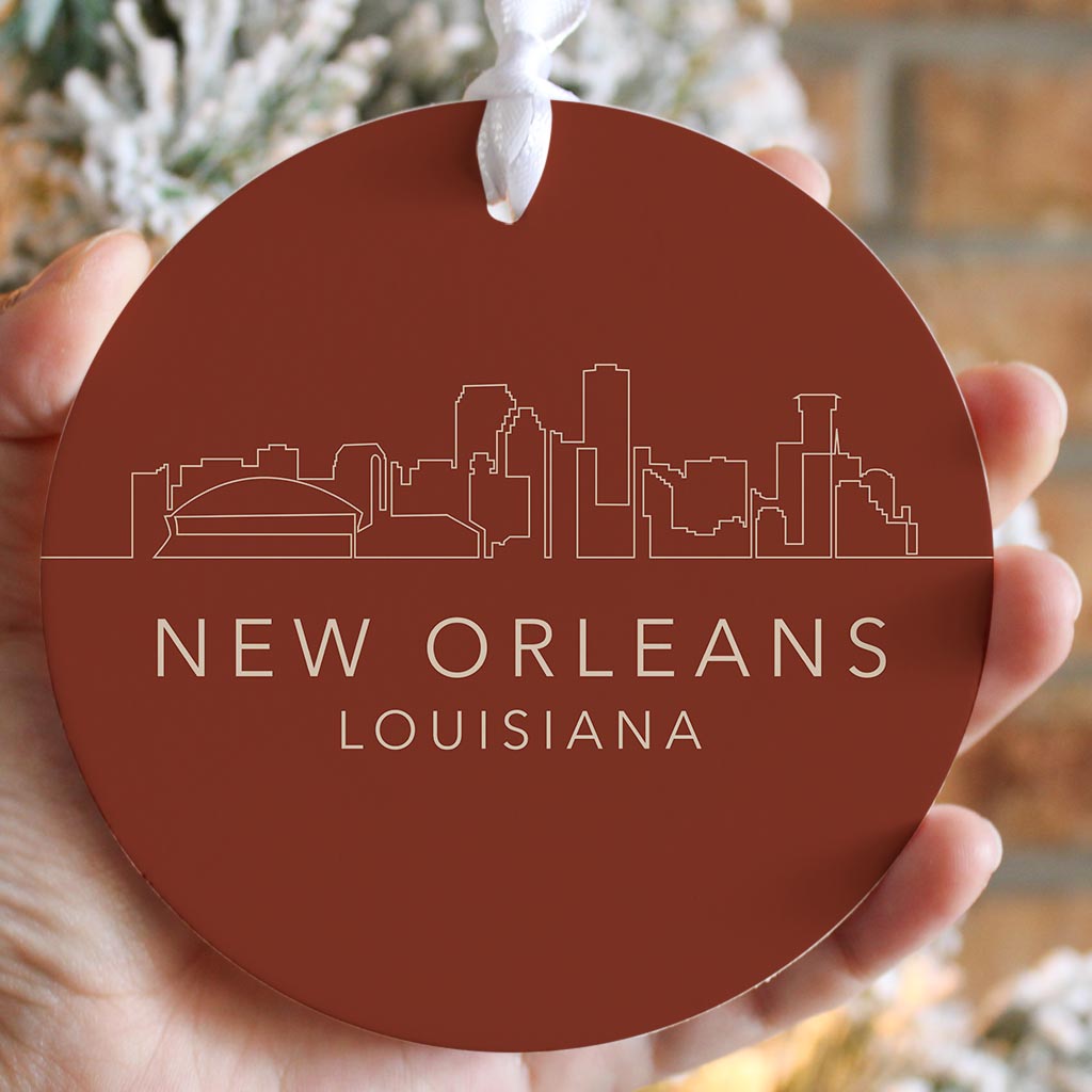 Louisiana Colorful New Orleans Skyline | Wood Ornament | Eaches | Min 6