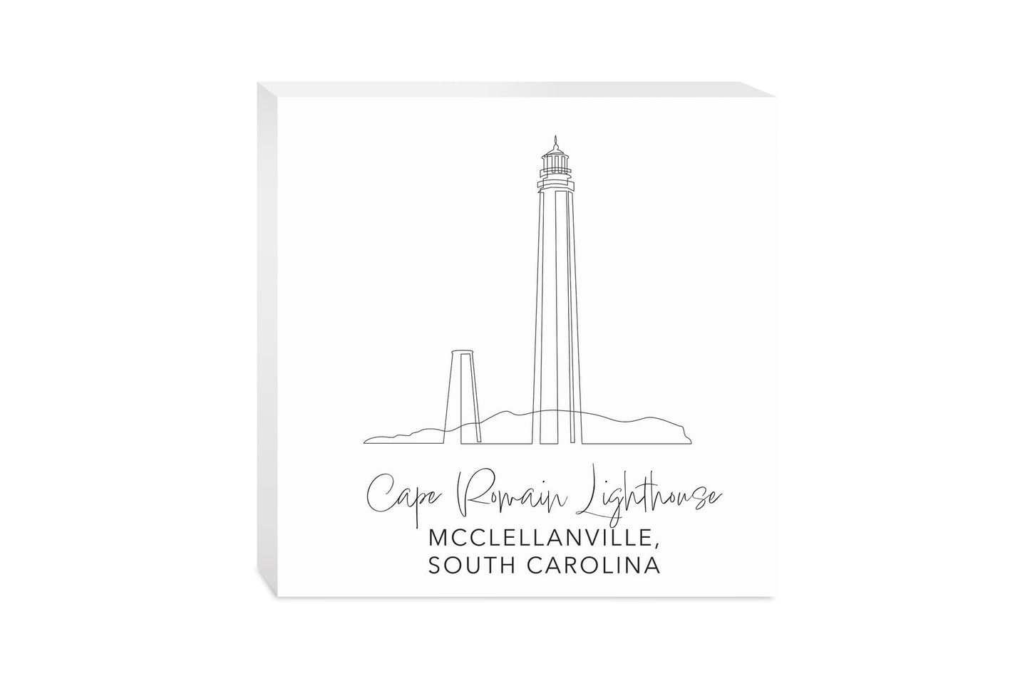 Cape Romain Lighthouse | Wood Block | Eaches | Min 2