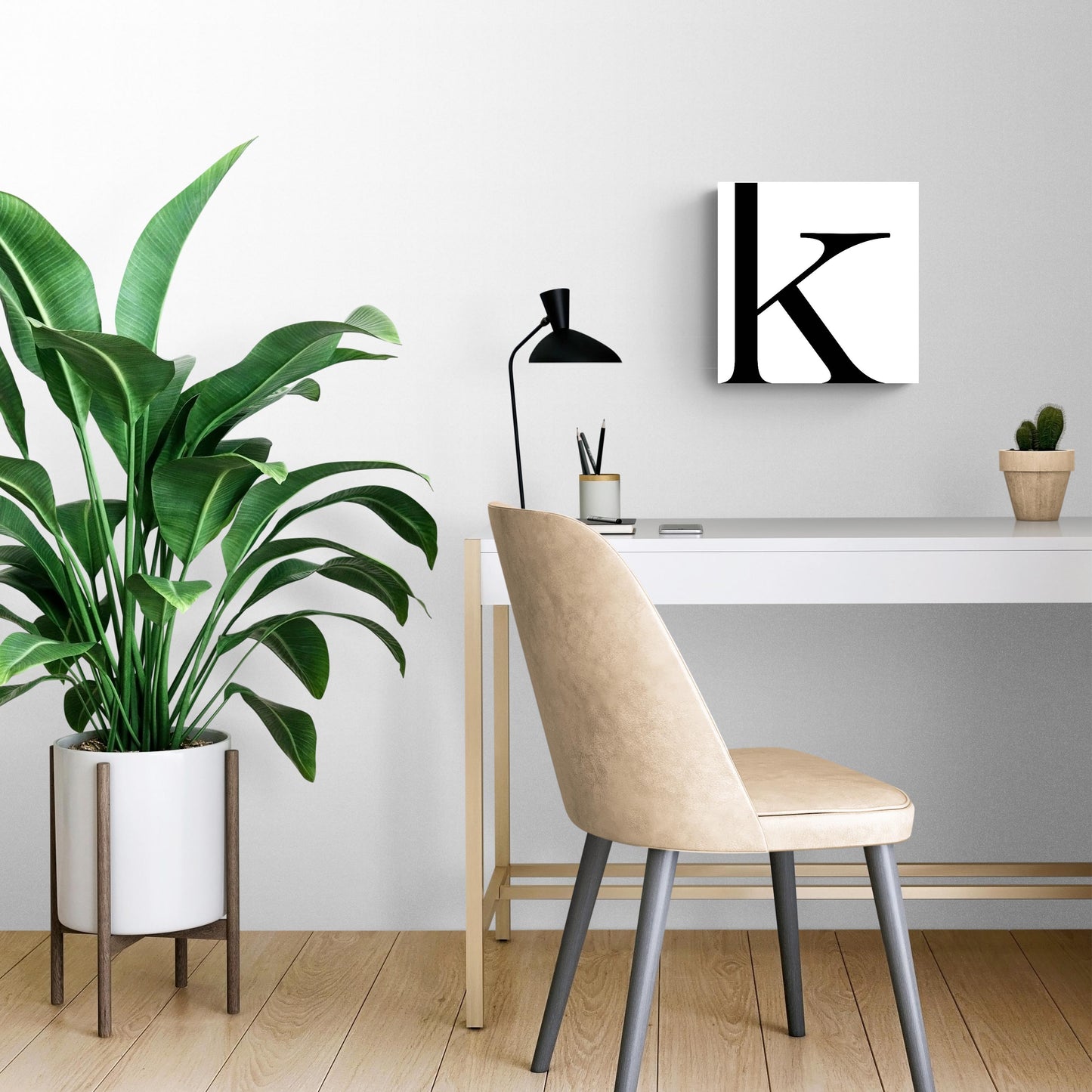 Minimal Monogram K | Wood Sign | Eaches | Min 2