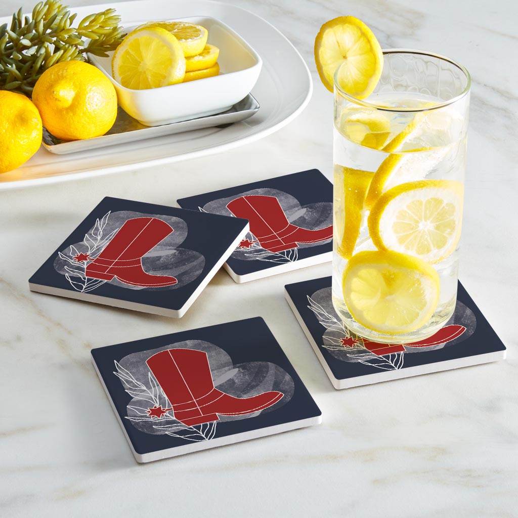 Modern Minimalist Texas Colors Boot | Absorbent Coasters | Set of 4 | Min 2