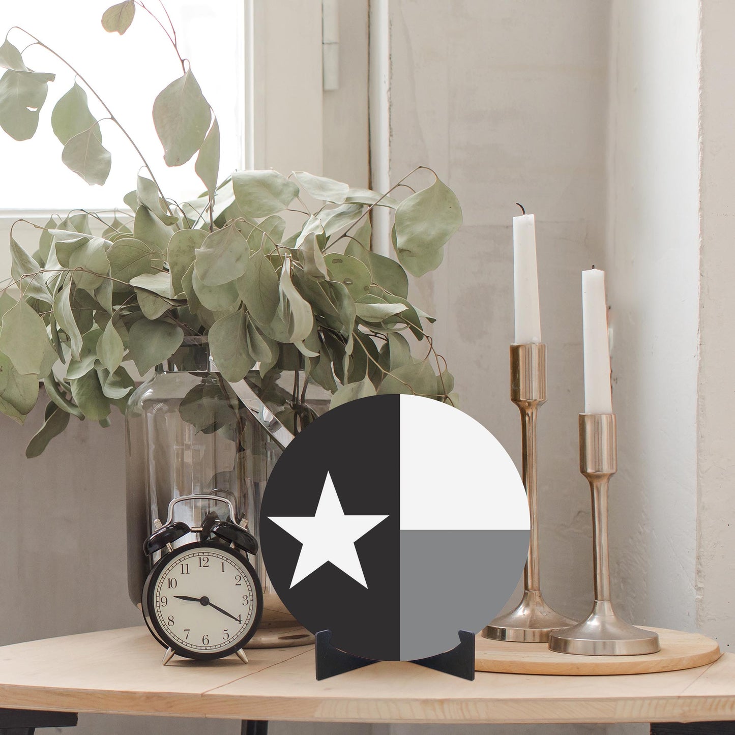 Minimalistic B&W Texas State Flag | Wood Sign | Eaches | Min 1