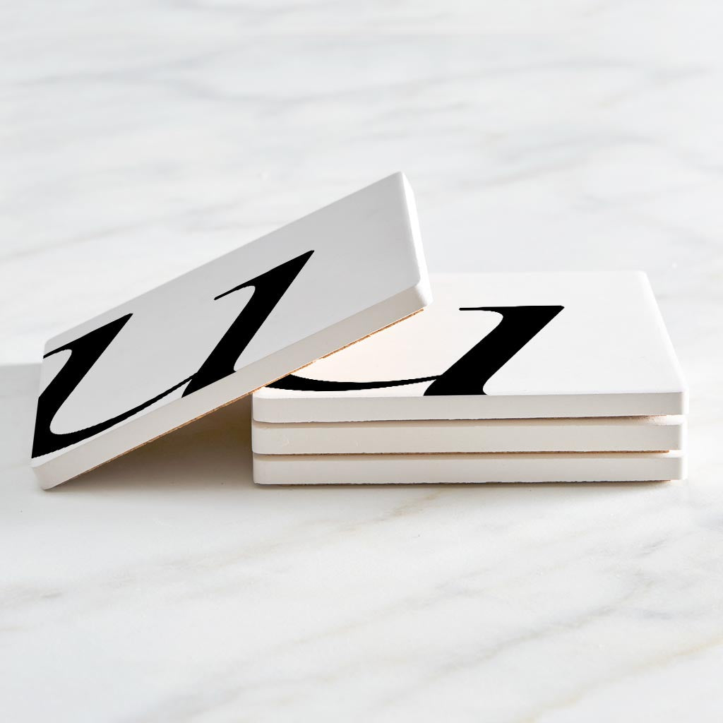 Minimal Monogram U | Absorbent Coasters | Set of 4 | Min 2