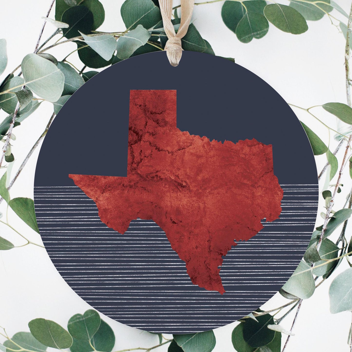 Modern Minimalist Texas Straight Line State Shape | Wood Ornament | Eaches | Min 1