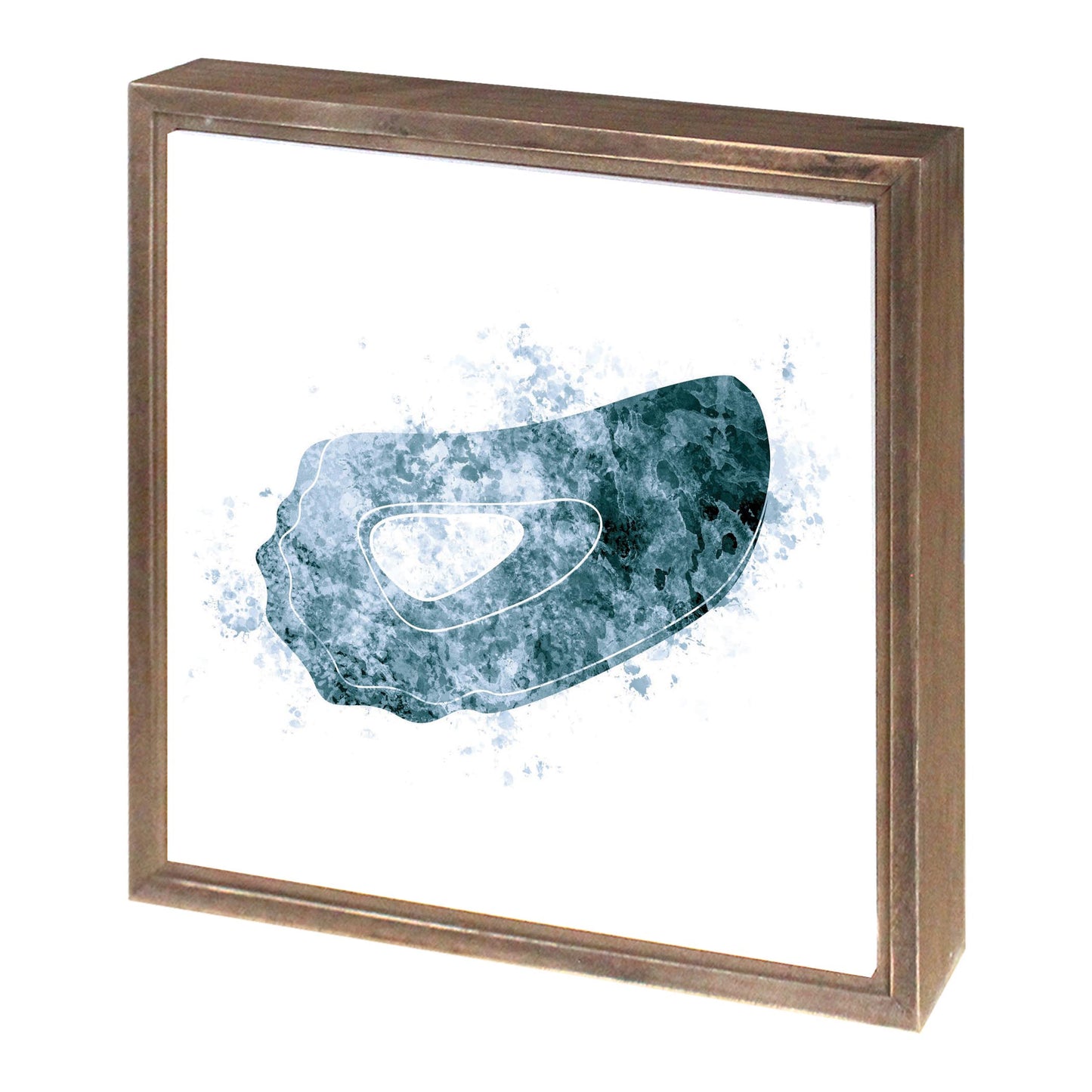 Blue White Water Color Oyster | Wood Sign | Eaches | Min 1