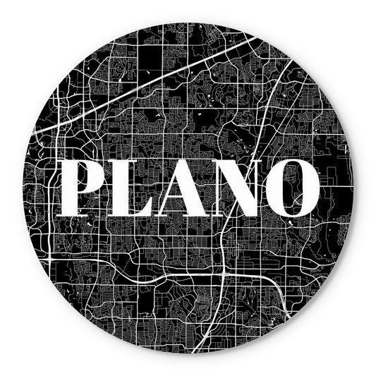 Minimalistic B&W Texas Plano Map | Wood Sign | Eaches | Min 1