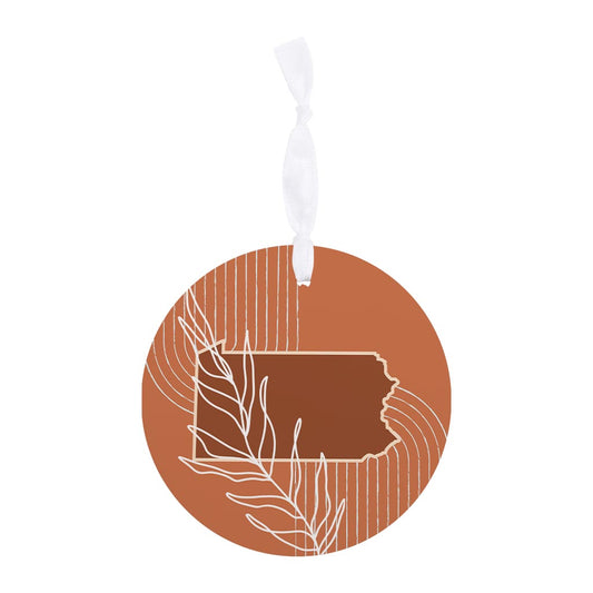 Modern Minimalist Pennsylvania State Leaf| Wood Ornament | Eaches | Min 6