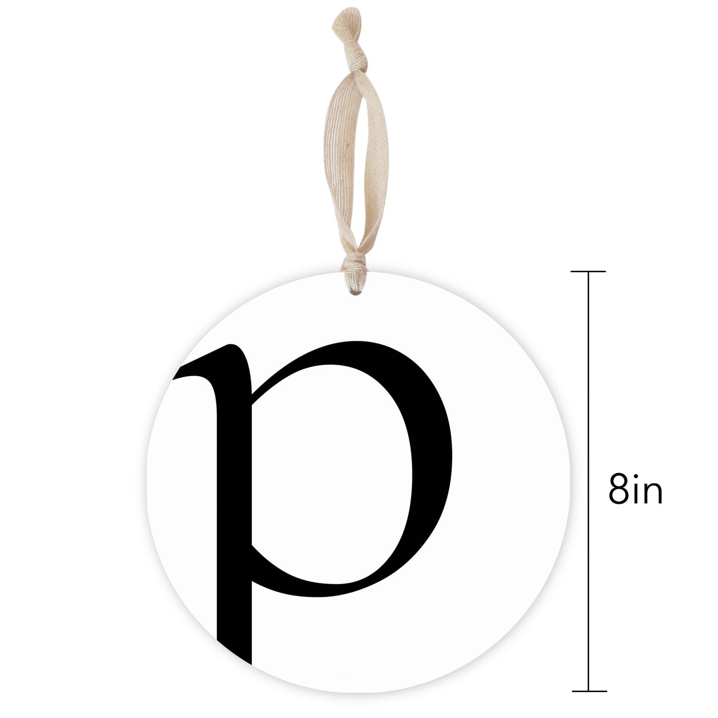 Minimalist Monogram P | Wood Ornament | Eaches | Min 1