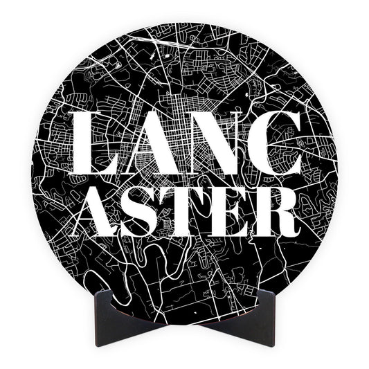 Minimalistic B&W Pennsylvania Lancaster Map | Wood Sign | Eaches | Min 1