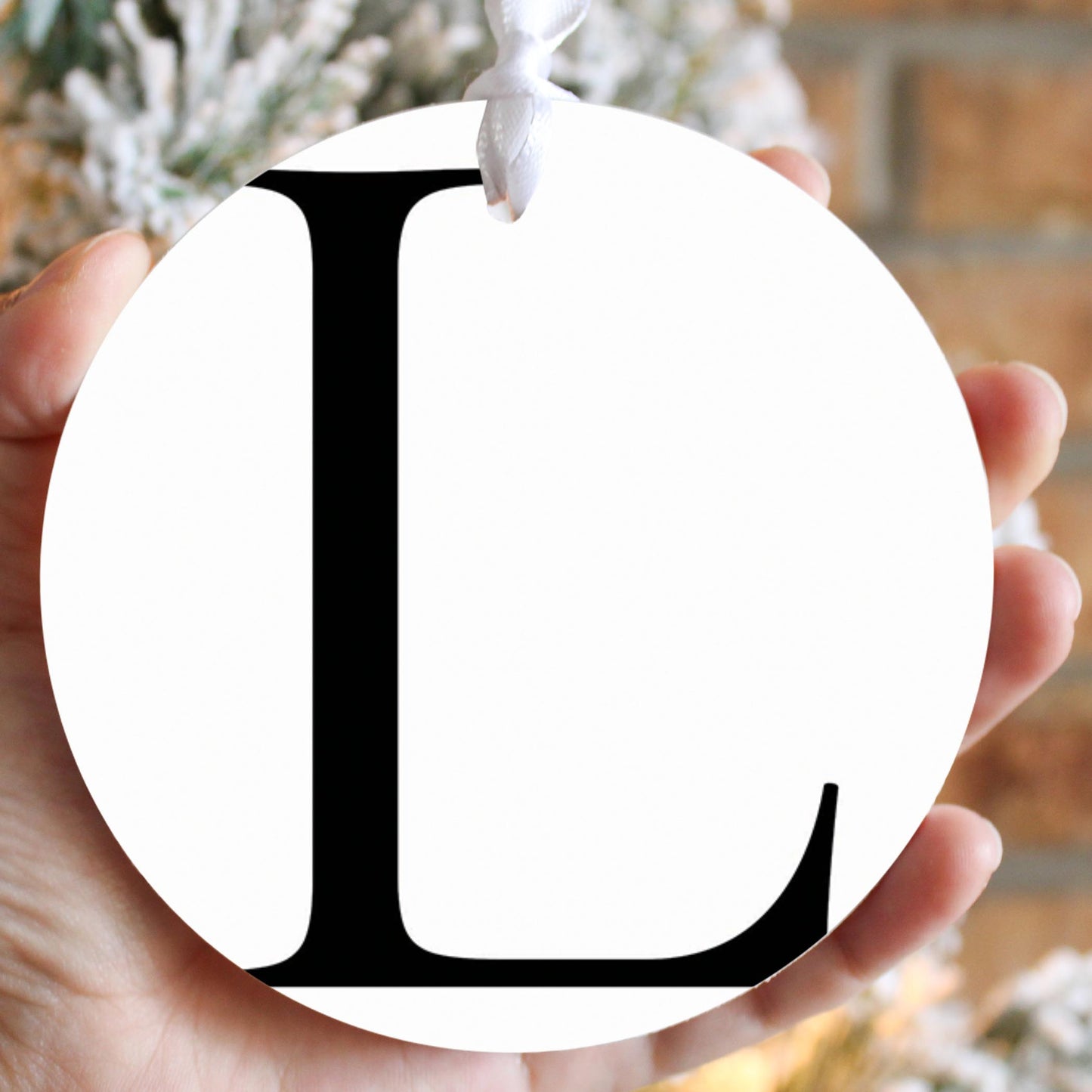 Minimalist Monogram L Circle| Wood Ornament | Eaches | Min 6