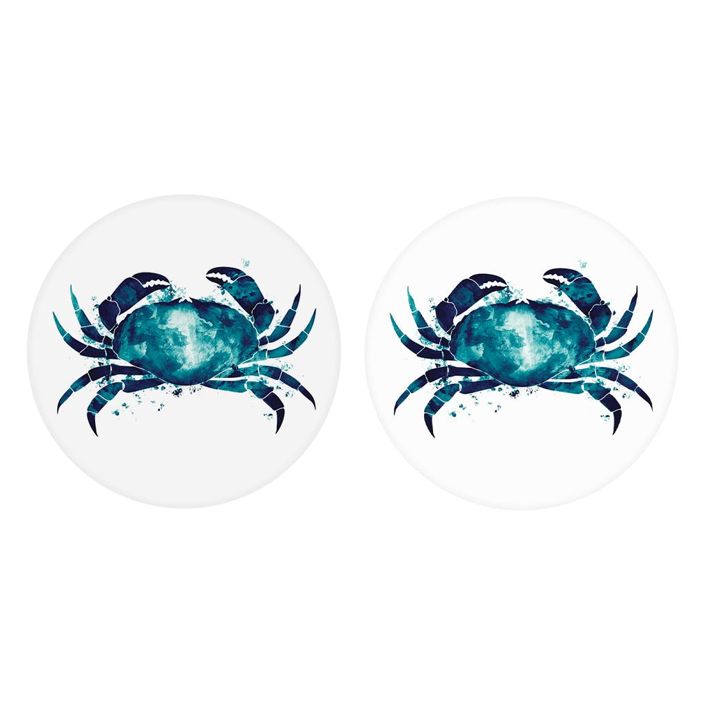 New England Water Color Crab| Absorbent Car Coasters | Set of 2 | Min 4