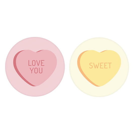 Message Hearts Love You Sweet| Absorbent Car Coasters | Set of 2 | Min 4