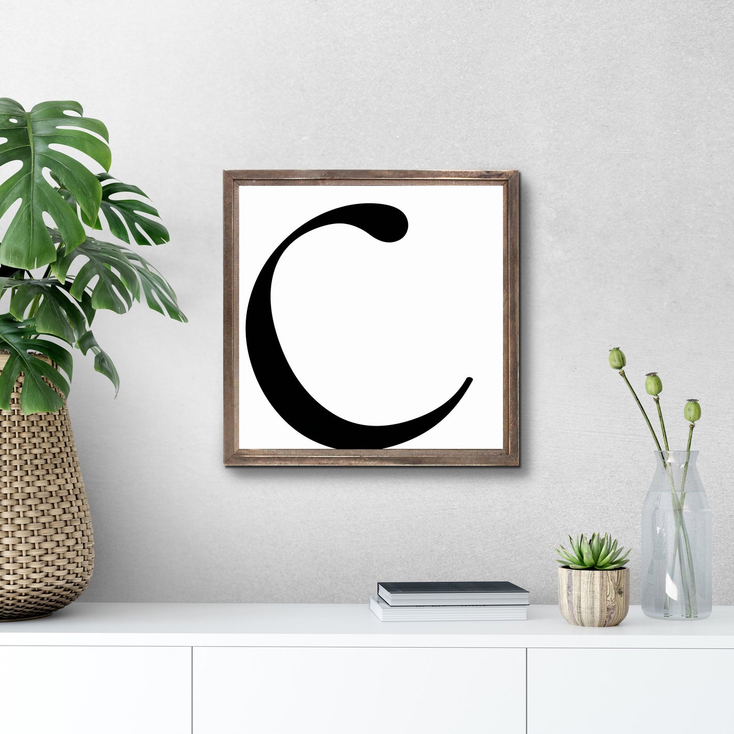 Minimalist Monogram C | Wood Sign | Eaches | Min 1