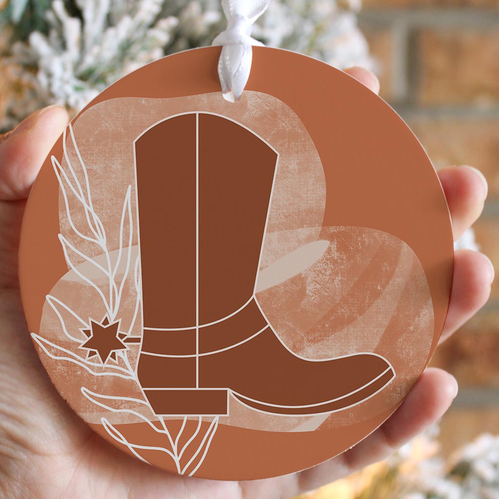 Modern Minimalist Texas Cowboy Boot| Wood Ornament | Eaches | Min 6