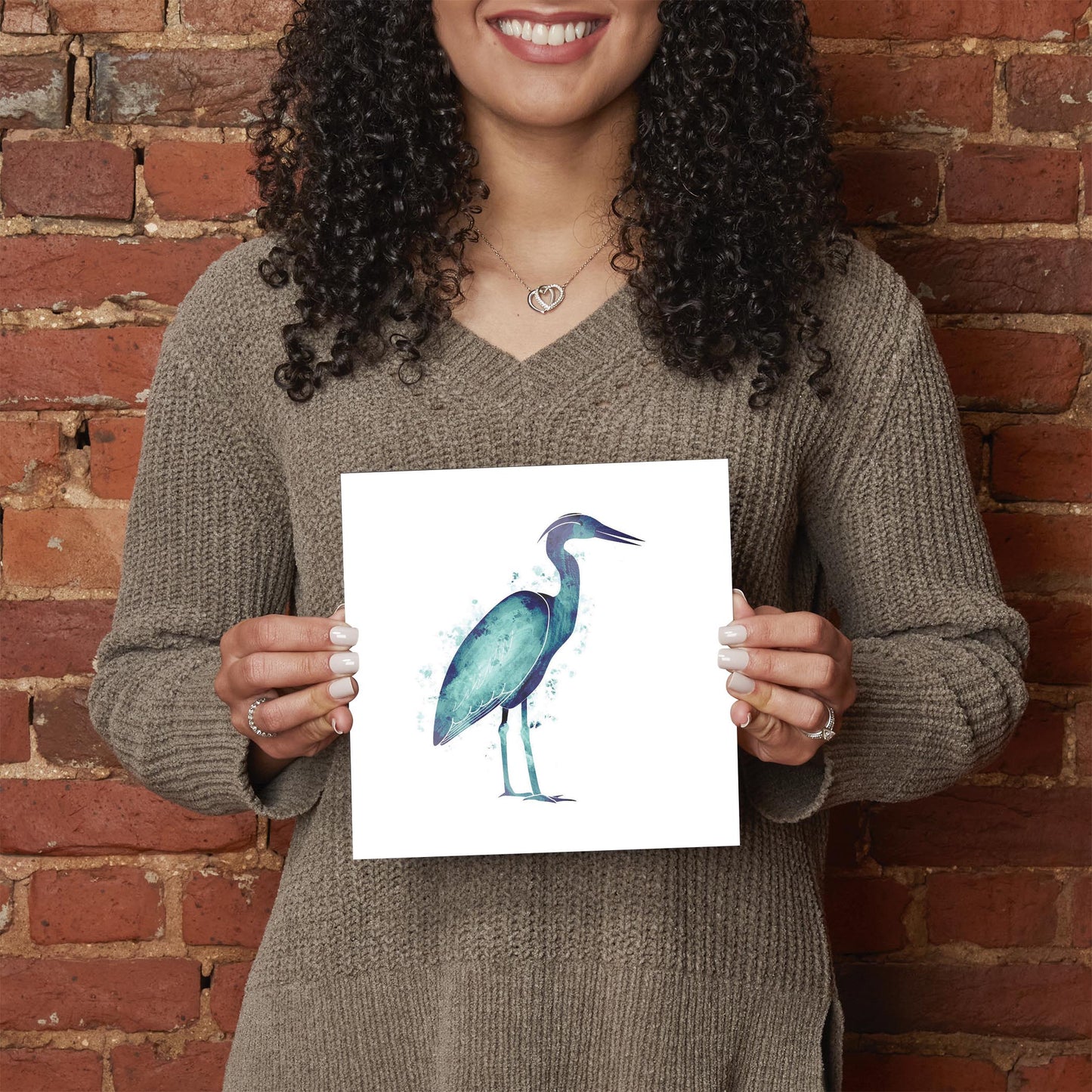 East Coast Water Color Heron | Hi-Def Glass Art | Eaches | Min 2