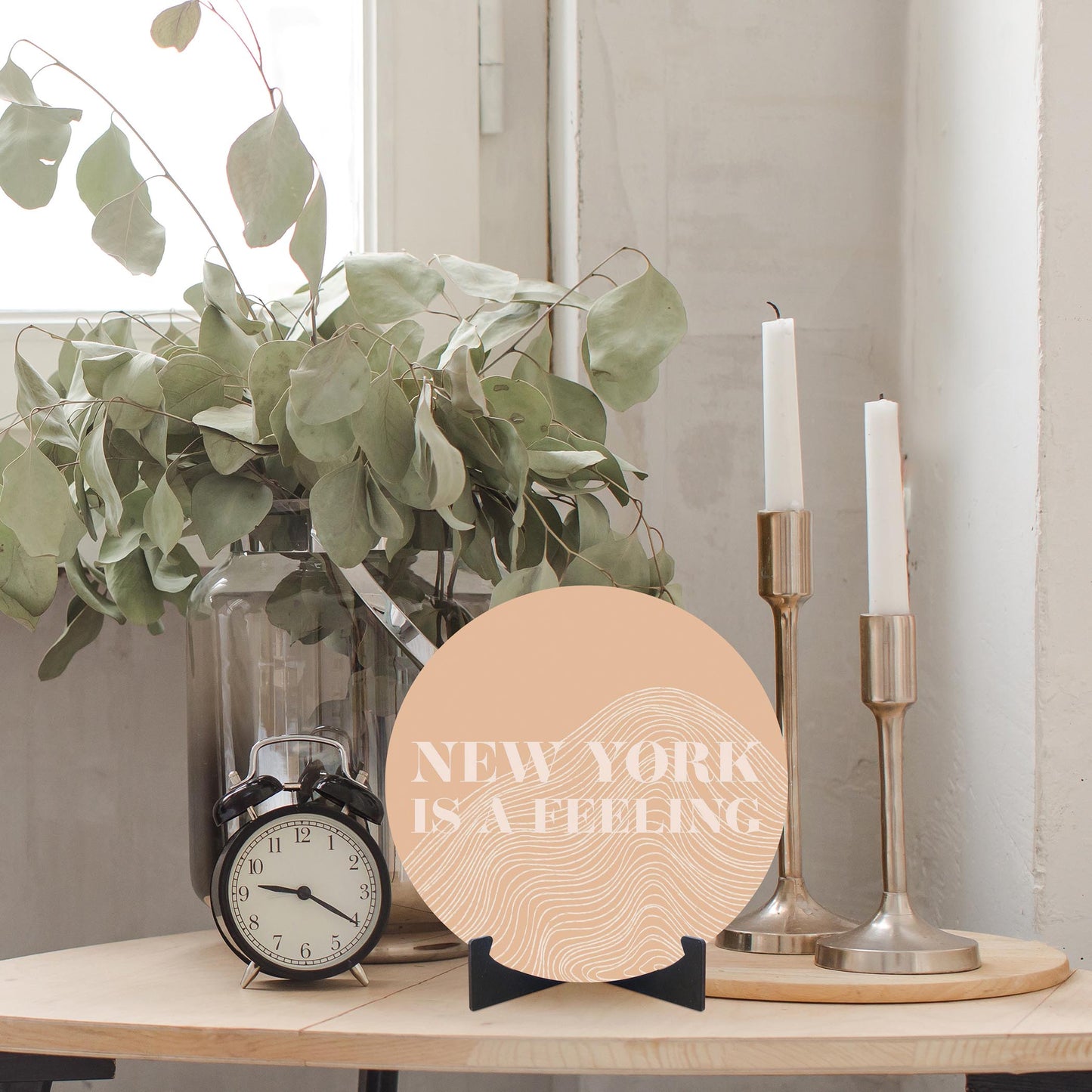 Modern Minimalist New York Is A Feeling | Wood Sign | Eaches | Min 1