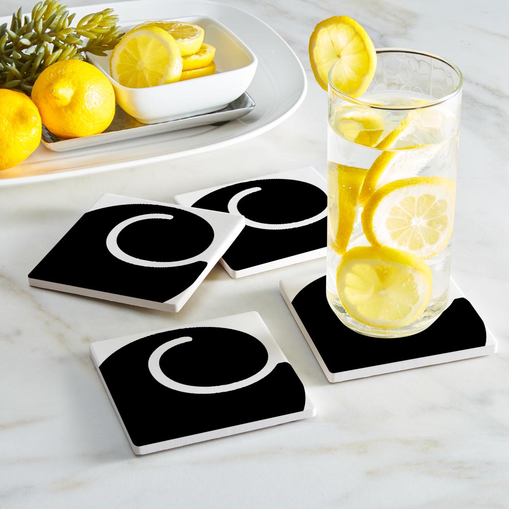 Fun Chunky Monogram C | Absorbent Coasters | Set of 4 | Min 2