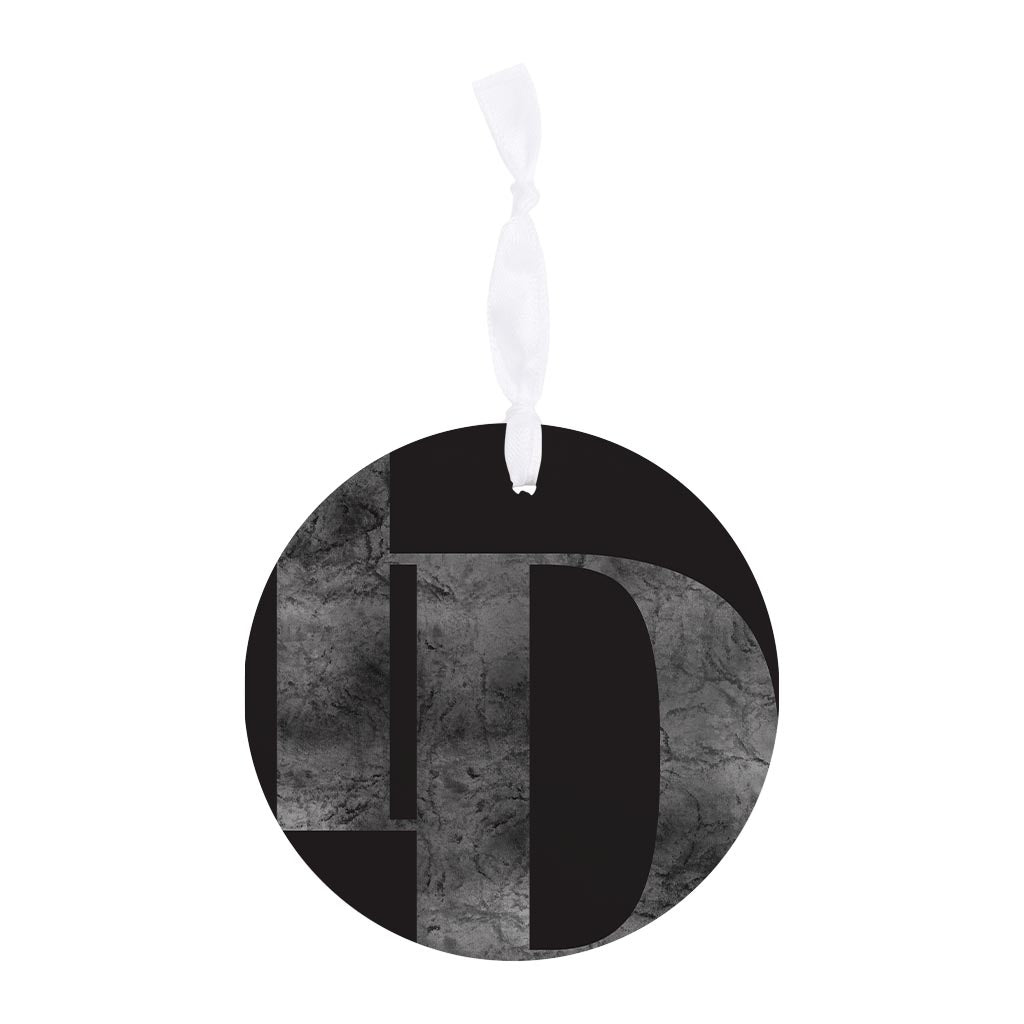 Minimalist B&W Idaho Black Initials | Wood Ornament | Eaches | Min 6