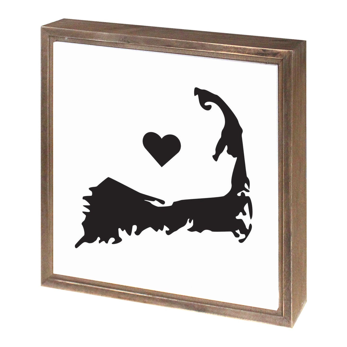 Minimalistic B&W Cape Cod With Heart | Wood Sign | Eaches | Min 1