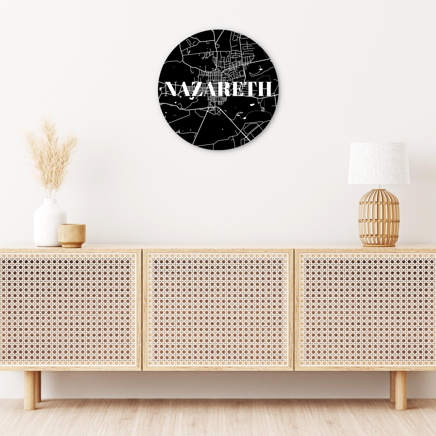 Minimalistic B&W Pennsylvania Nazareth Map | Wood Sign | Eaches | Min 1