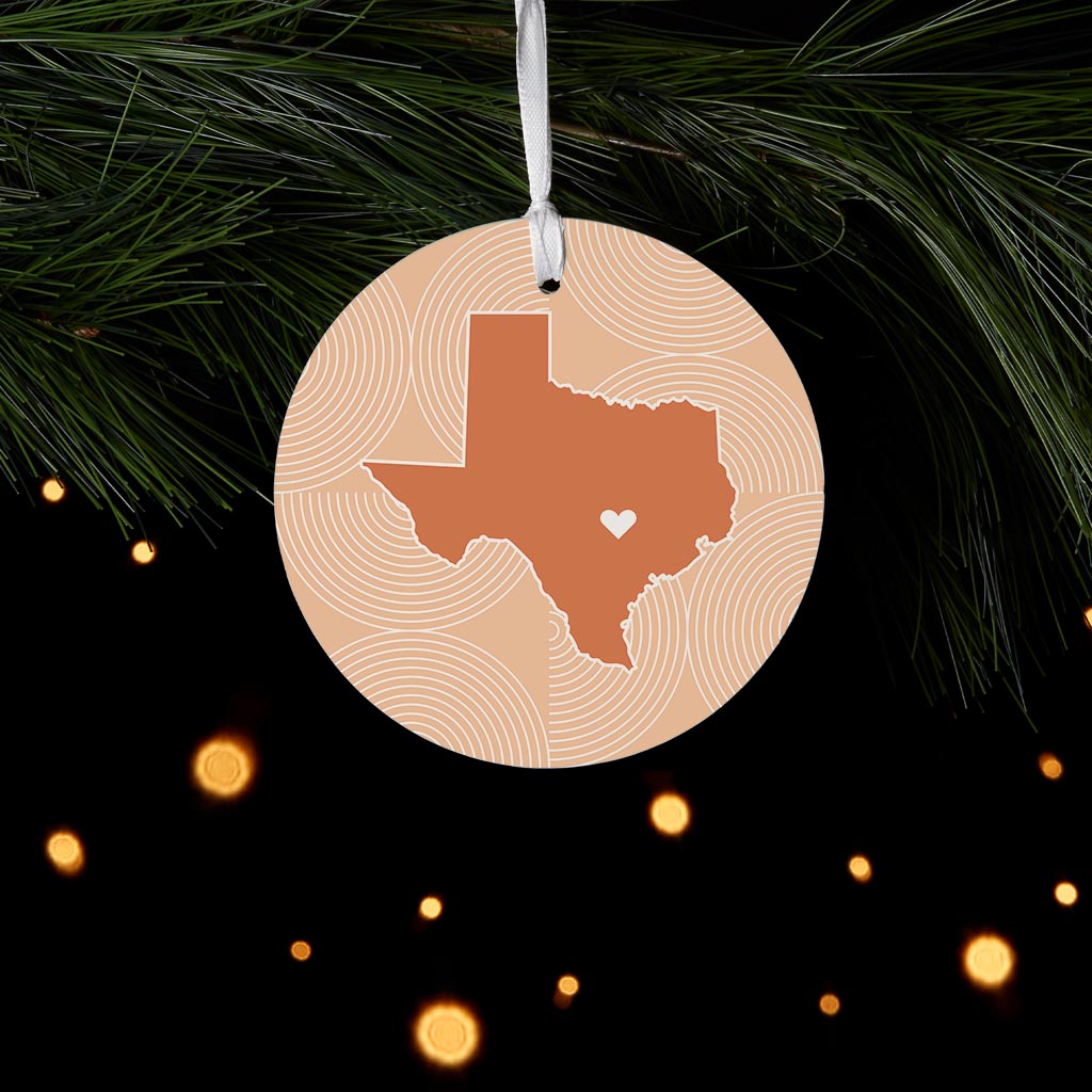 Modern Minimalist Texas Austin Heart | Wood Ornament | Eaches | Min 6