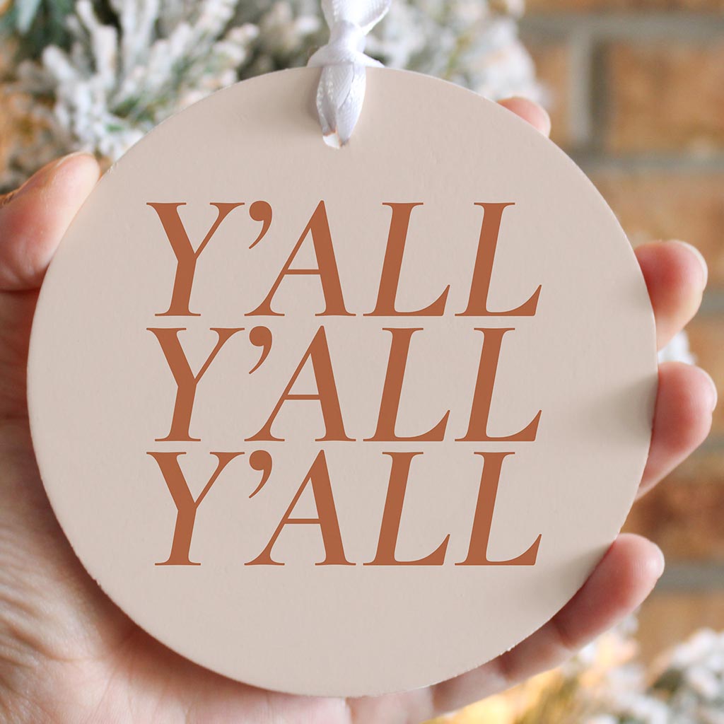 Modern Minimalist Texas Yall| Wood Ornament | Eaches | Min 6