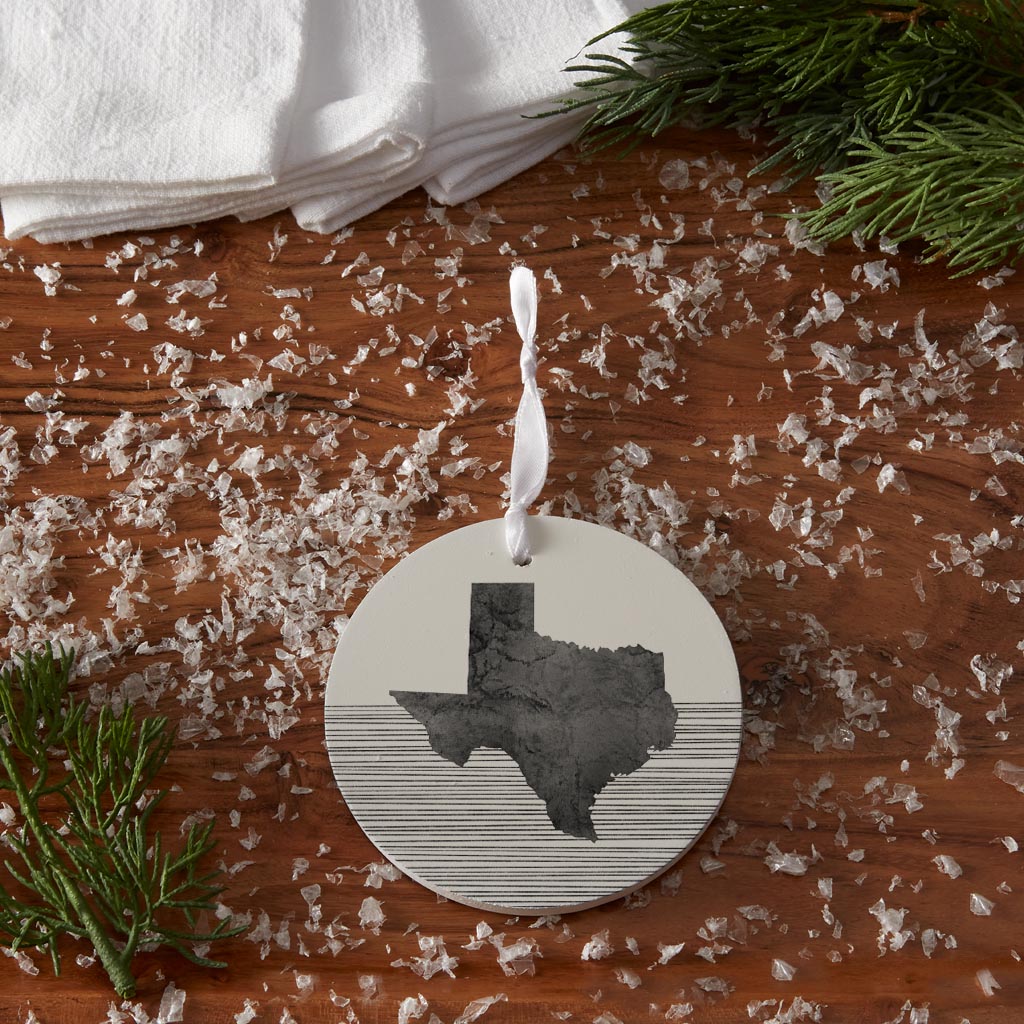 Modern Texas State Shape With Straight Lines| Wood Ornament | Eaches | Min 6