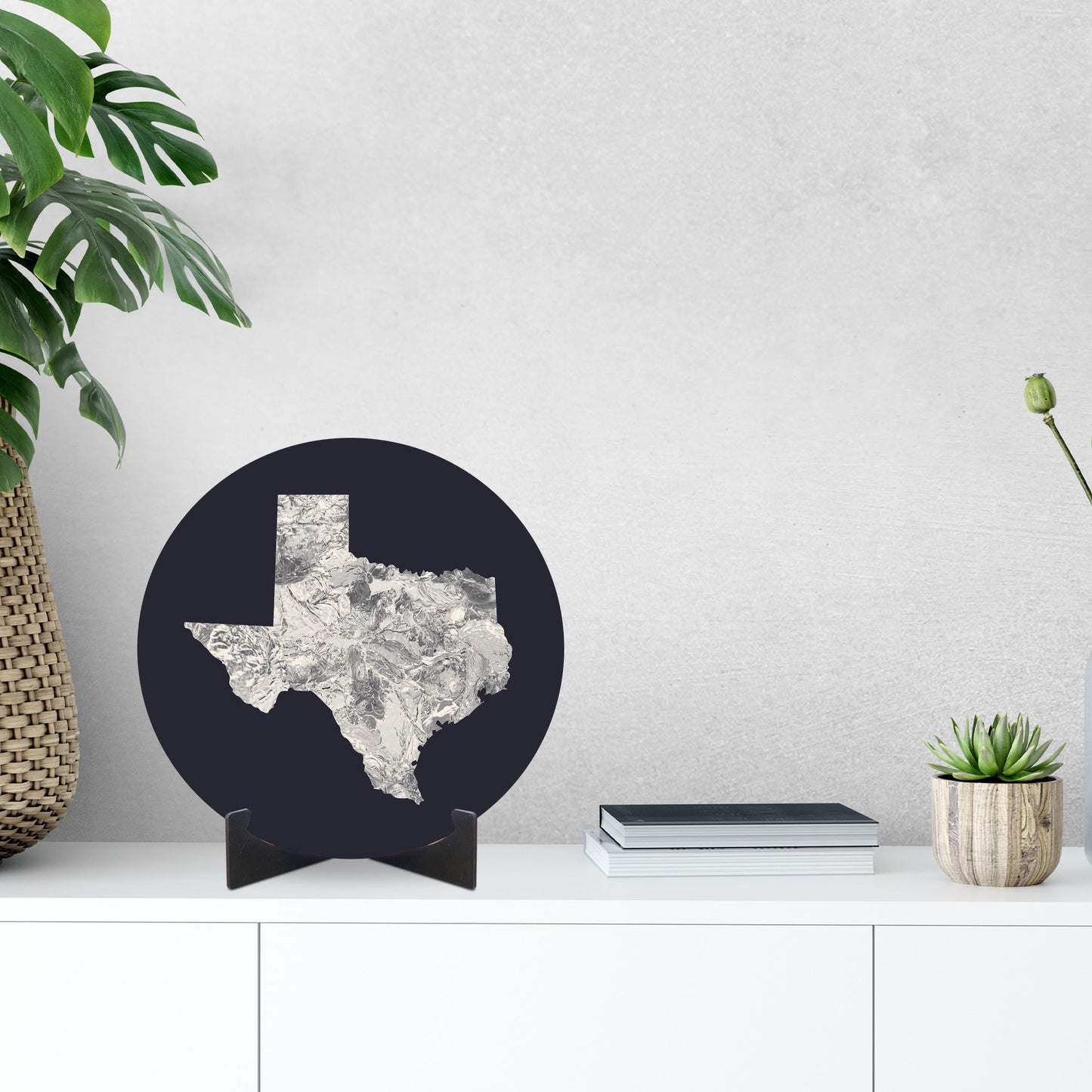 Modern Minimalist Texas Metal State Shape | Wood Sign | Eaches | Min 1