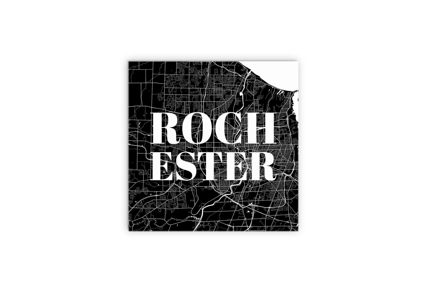 Minimalistic B&W New York Rochester Map | Wood Sign | Eaches | Min 2