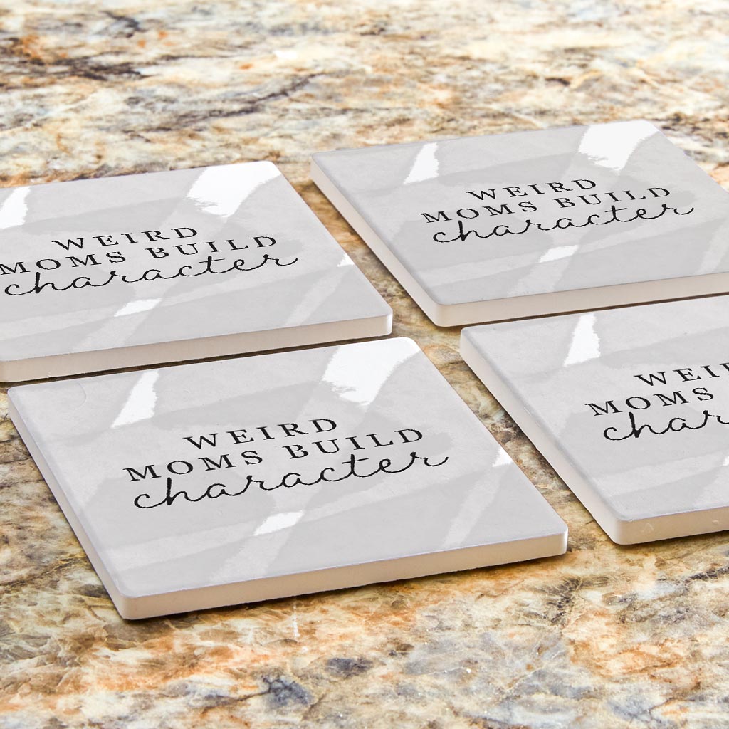 Modern Minimalist Mothers Day Weird Moms | Absorbent Coasters | Set of 4 | Min 2