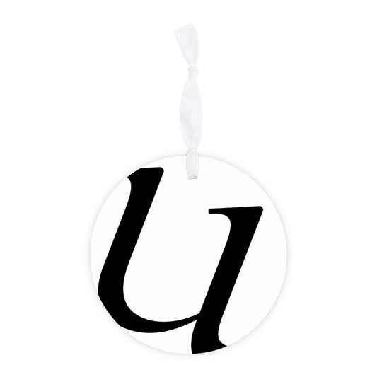 Minimalist Monogram U Circle| Wood Ornament | Eaches | Min 6