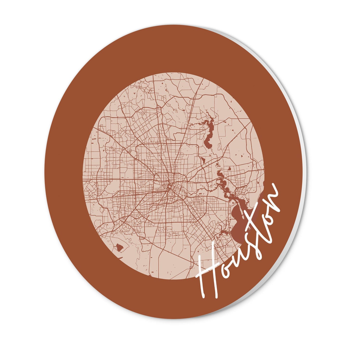 Modern Minimalist Houston Texas Map | Wood Sign | Eaches | Min 1