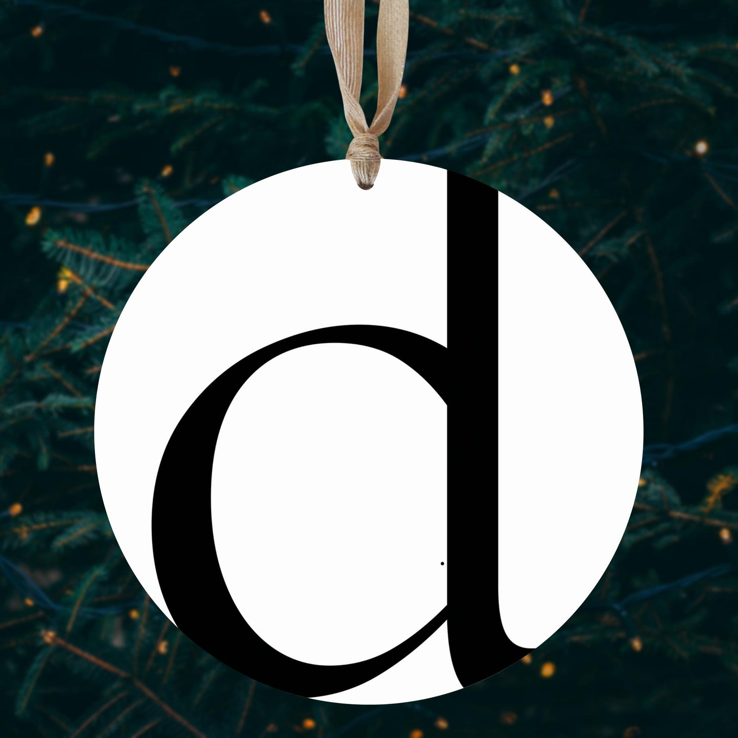 Minimalist Monogram D | Wood Ornament | Eaches | Min 1