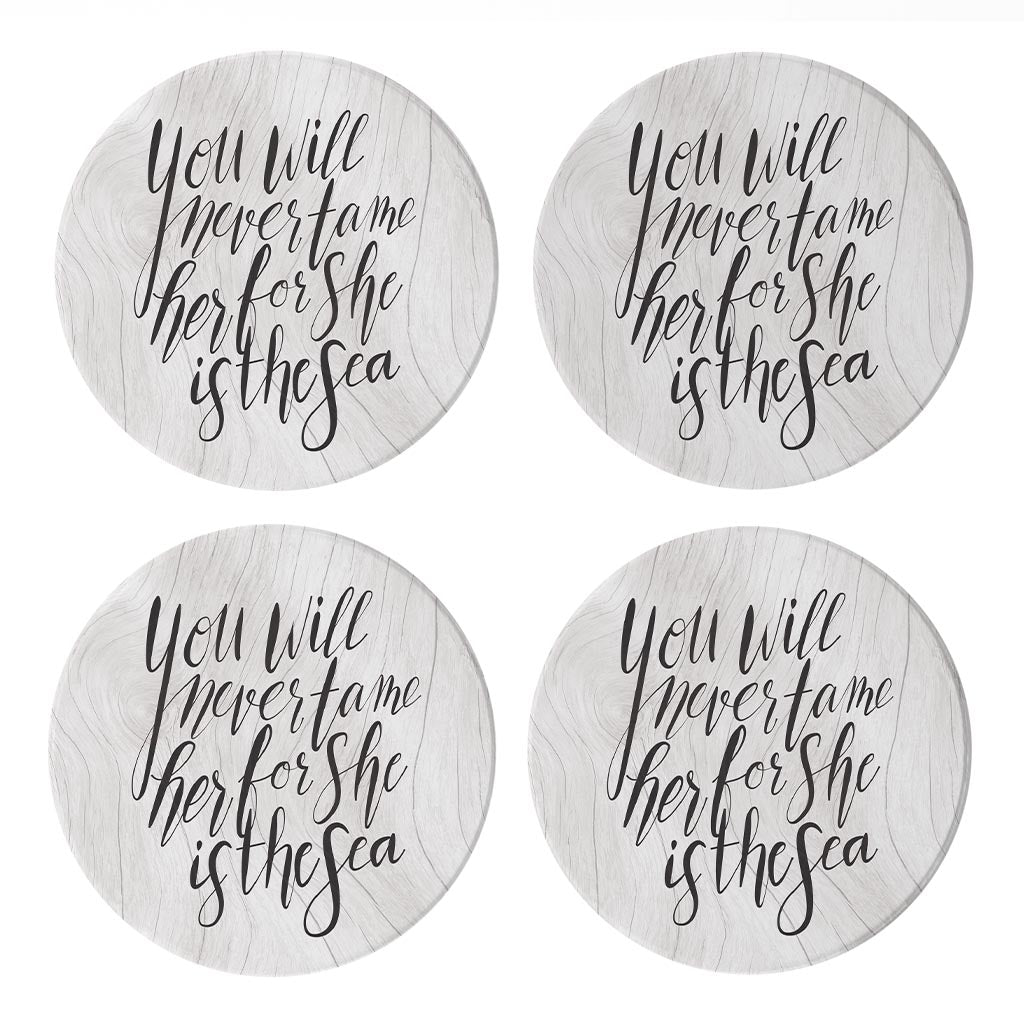 New England Calligraphy Saying| Absorbent Coasters | Set of 4 | Min 2