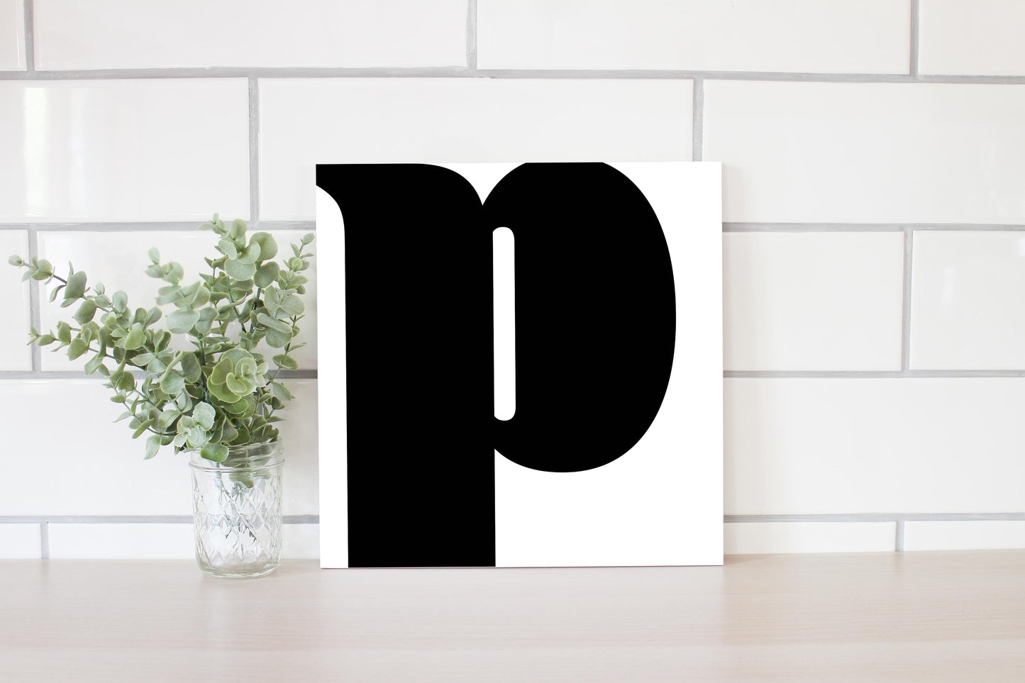 Fun Chunky Monogram P | Wood Sign | Eaches | Min 2