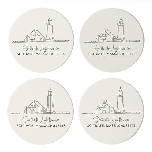 Scituate Lighthouse | Absorbent Coasters | Set of 4 | Min 2