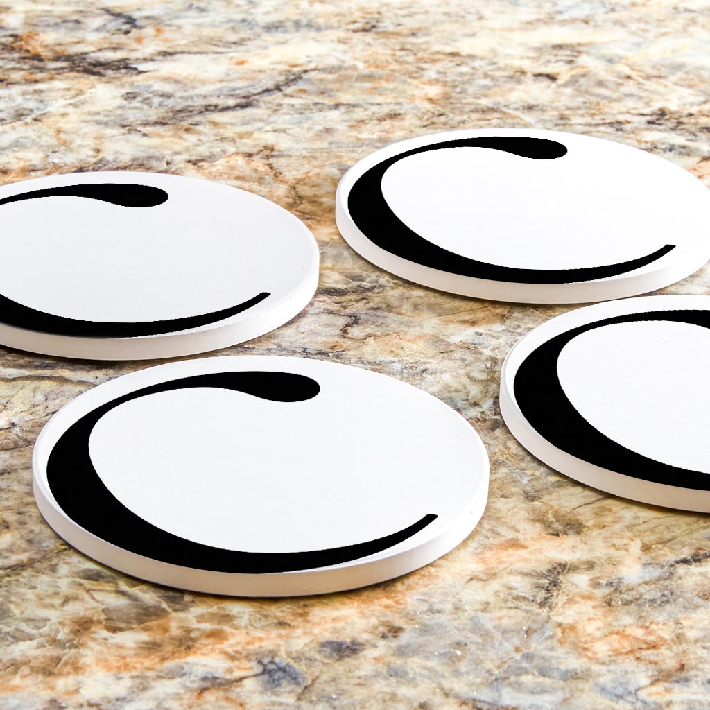 Minimalist Monogram C Circle | Absorbent Coasters | Set of 4 | Min 2