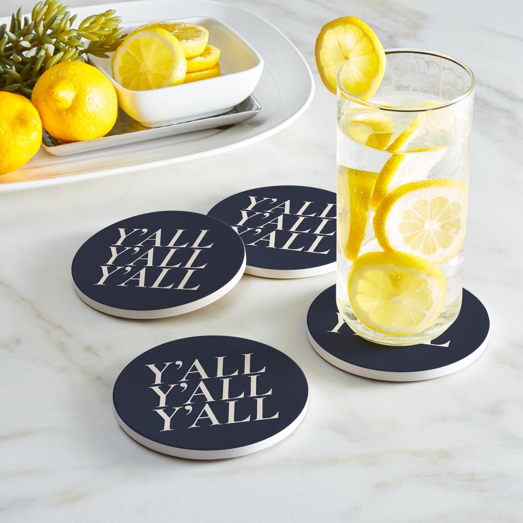 Modern Minimalist Texas Yall | Absorbent Coasters | Set of 4 | Min 2