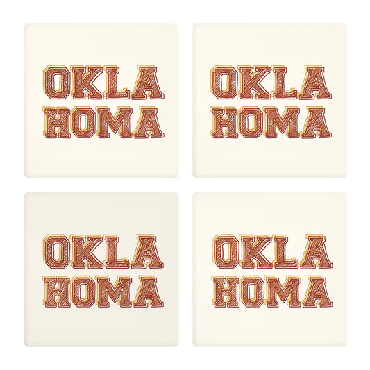 Modern Minimalist Oklahoma| Absorbent Coasters | Set of 4 | Min 2