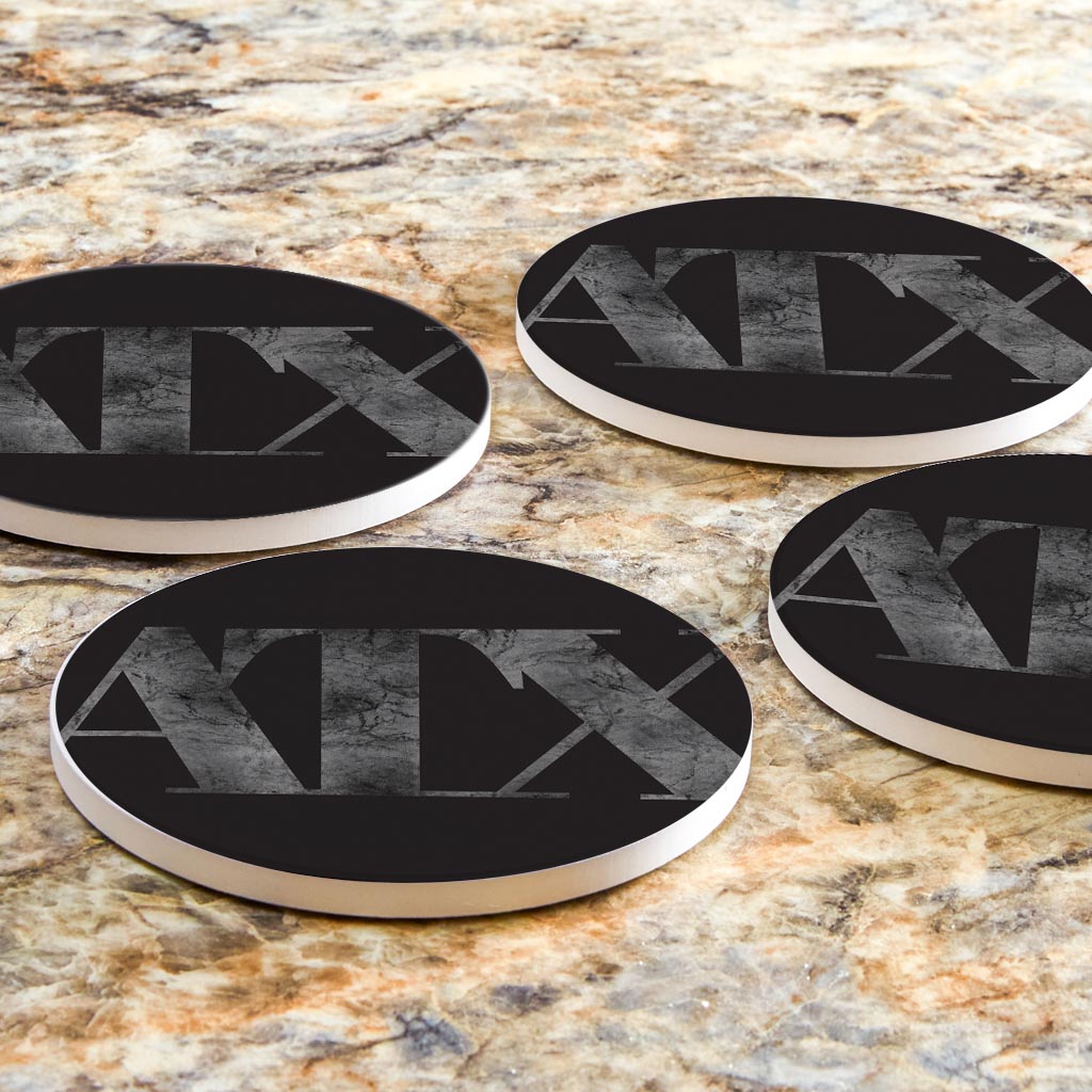 Minimalistic B&W Texas Austin Black Initials | Absorbent Coasters | Set of 4 | Min 2