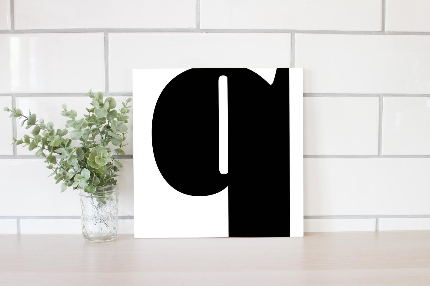 Fun Chunky Monogram Q | Wood Sign | Eaches | Min 2