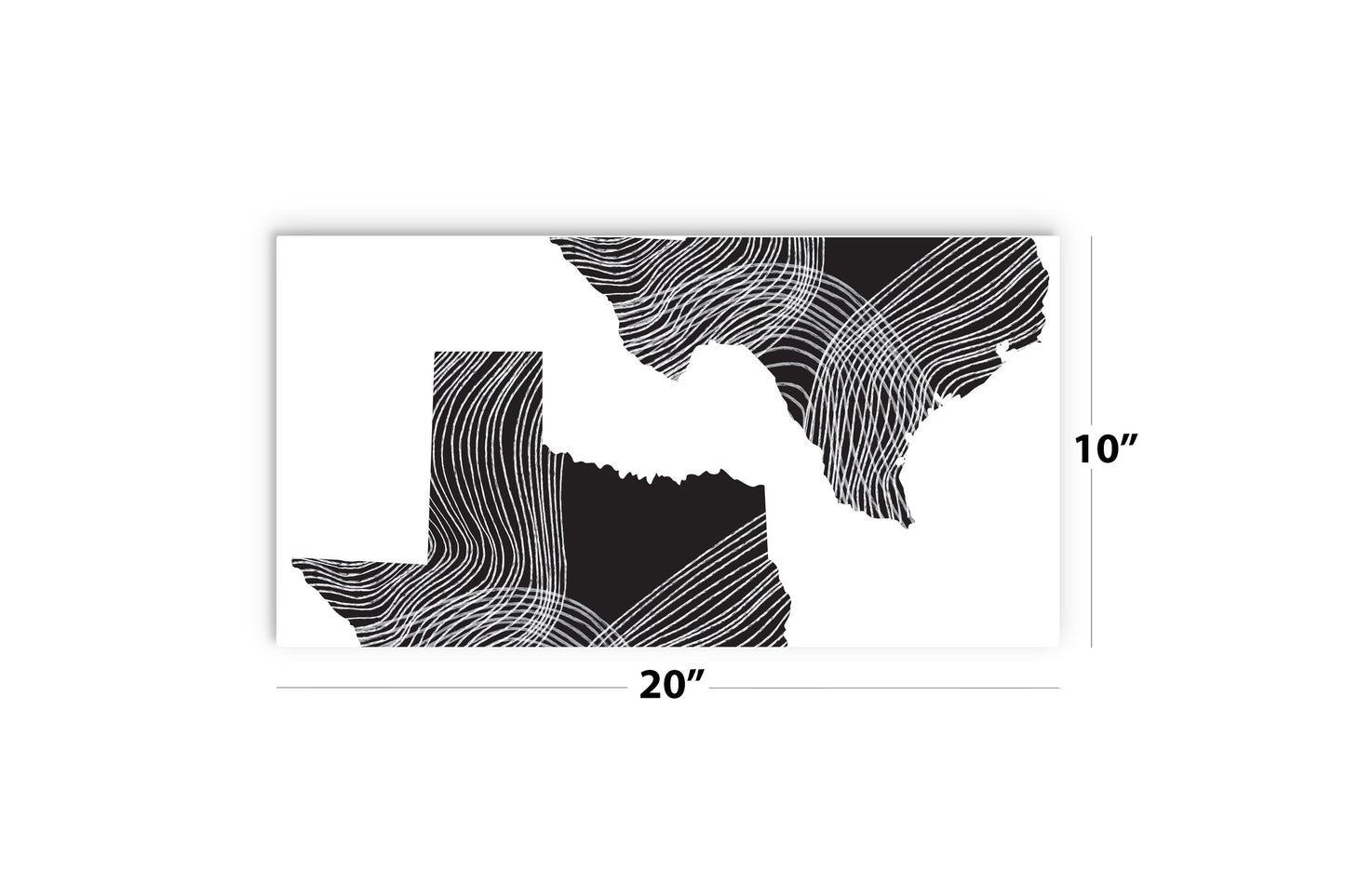 Modern Texas State Shape With Fluid Lines | Wood Sign | Eaches | Min 2