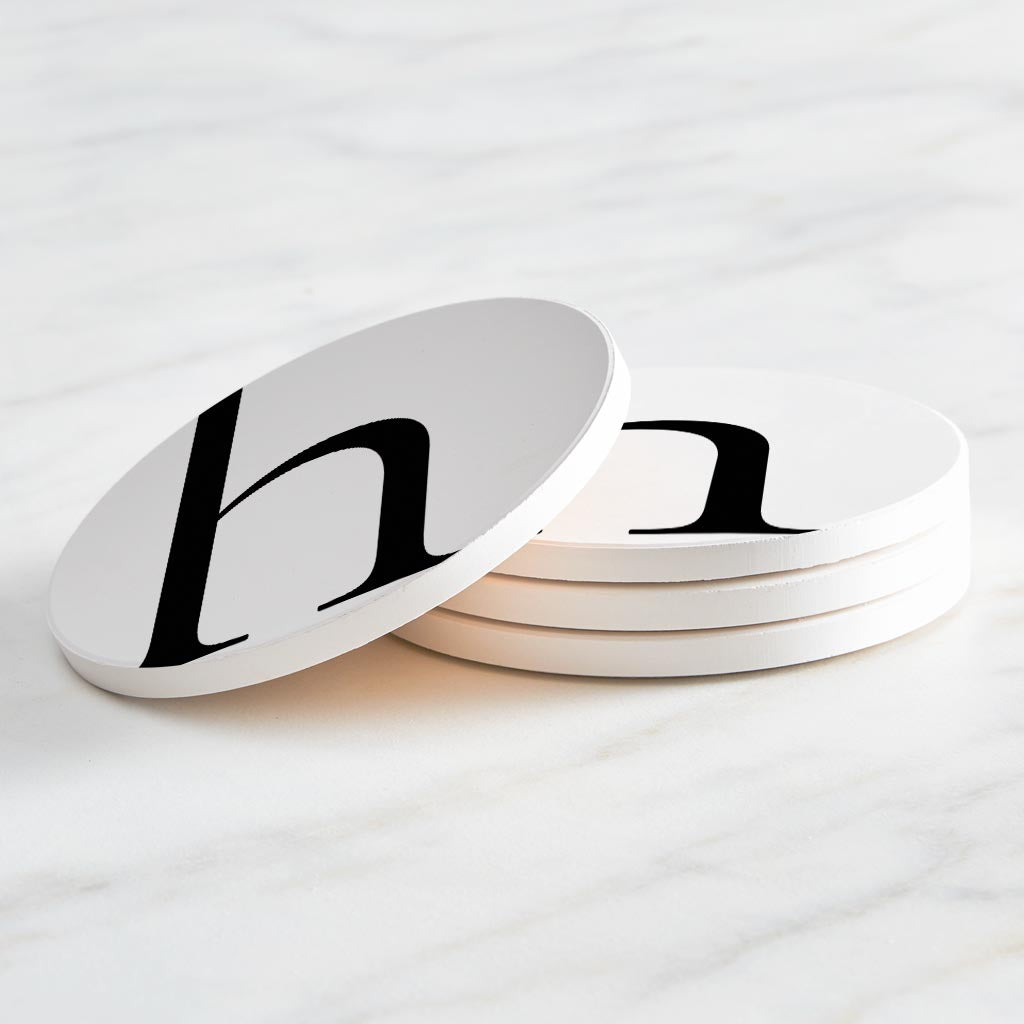 Minimalist Monogram H Circle | Absorbent Coasters | Set of 4 | Min 2