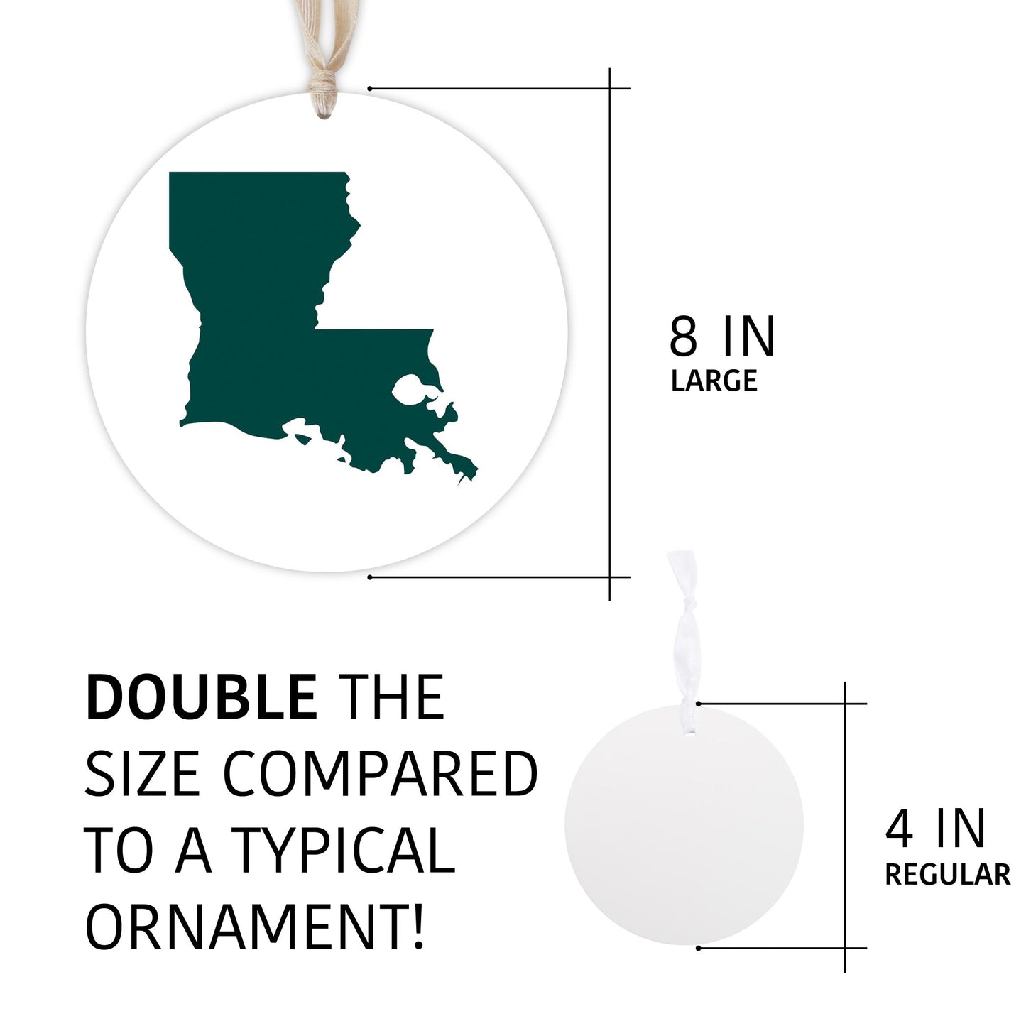 Blue White Louisiana State Shape | Wood Ornament | Eaches | Min 1